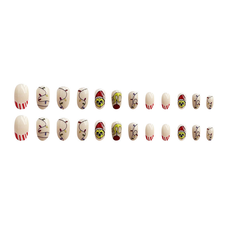 Wholesale Plastic Round Head Christmas Lantern Wearable Nail Enhancements